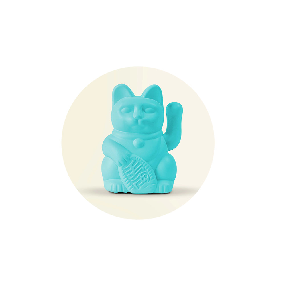 Small Solar Lucky Cat - Friendship, Turquoise