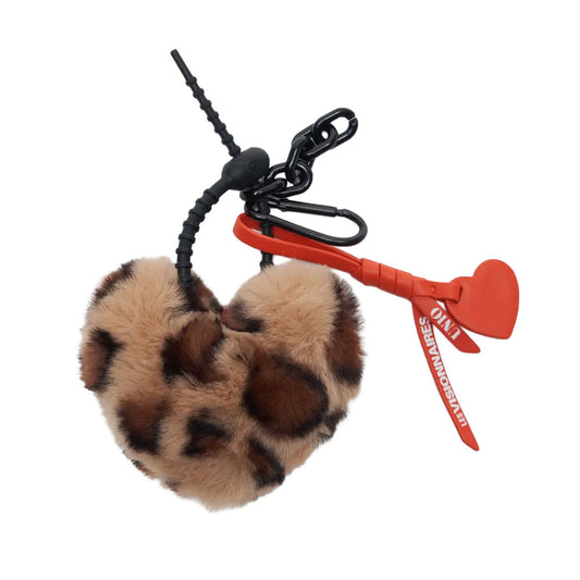 Bag Charm Fluffy Leo Heart