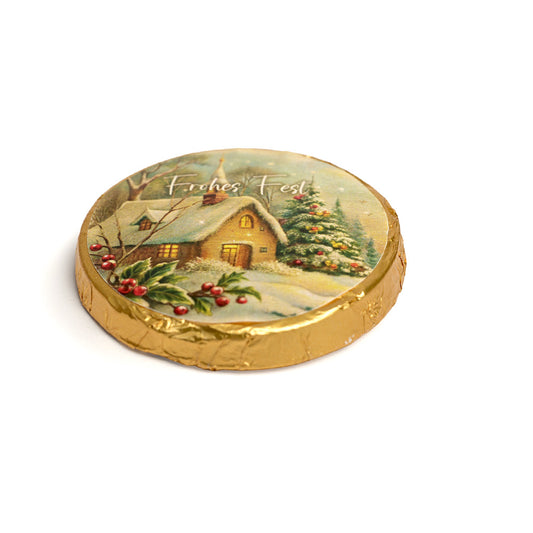Schokotaler Frohes Fest Hütte