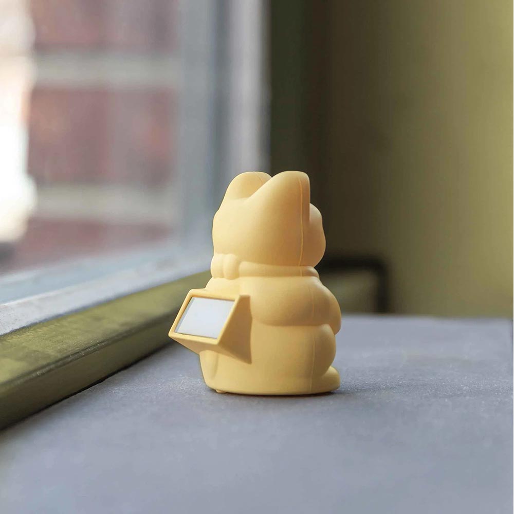 Small Solar Lucky Cat - Prosperity + Success, Yellow