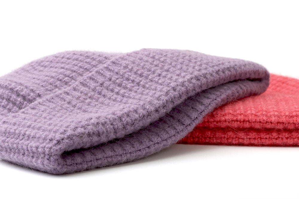 Wollmütze mit Angora, Lavendel