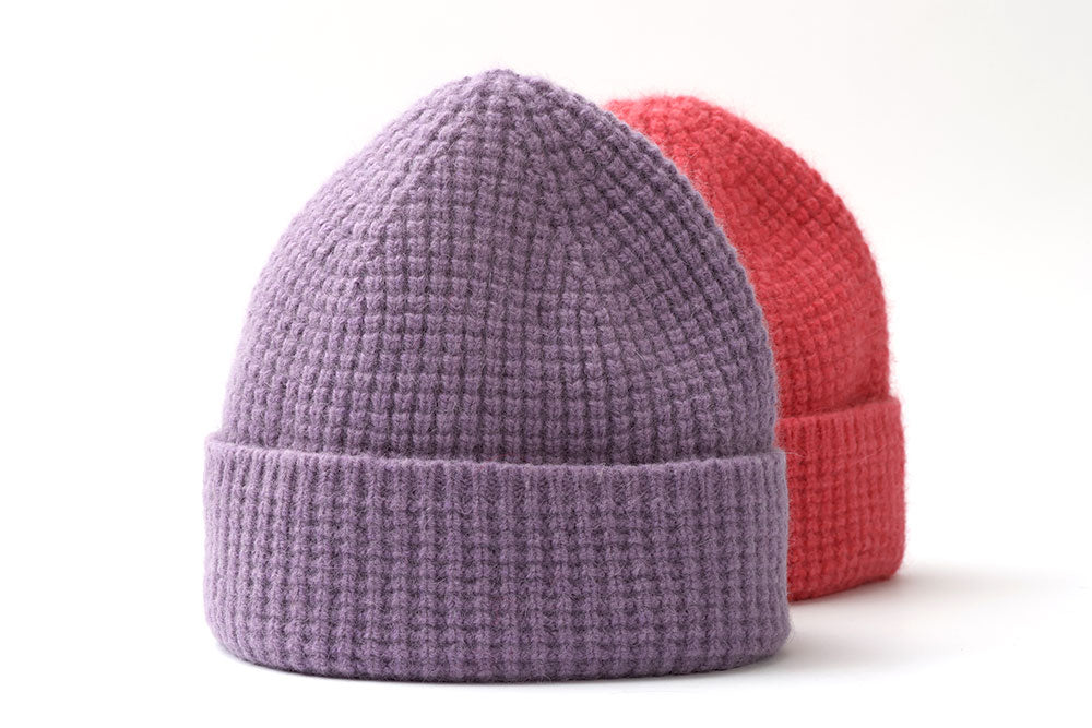 Wollmütze mit Angora, Lavendel