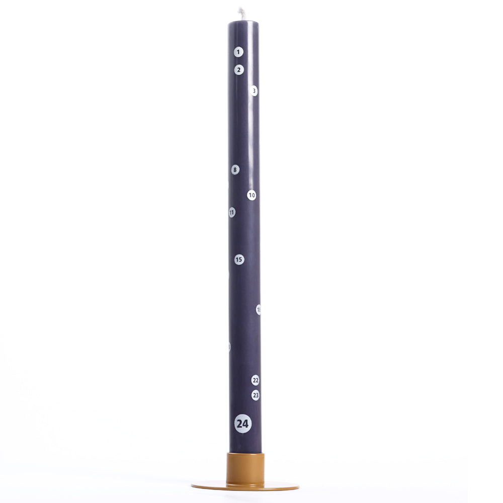 Adventskalender Kerze COUNTDOWN GRAUBLAU