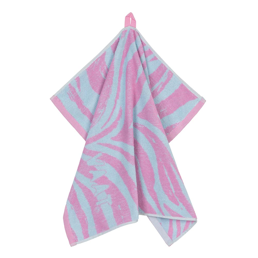 2er Set Hand- und Geschirrtuch Zebra-Fuchsia