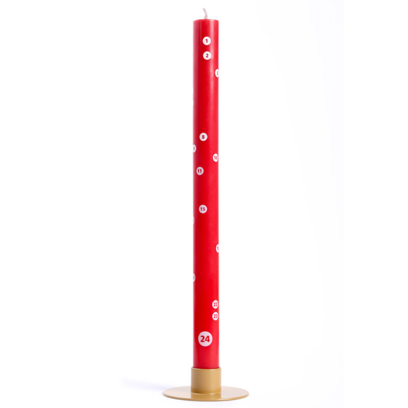COUNTDOWN Adventskalenderkerze Rot – Bild 2