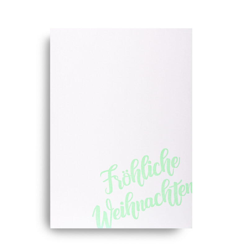 Klappkarte Fröhliche Weihnachten Hell Neongrün