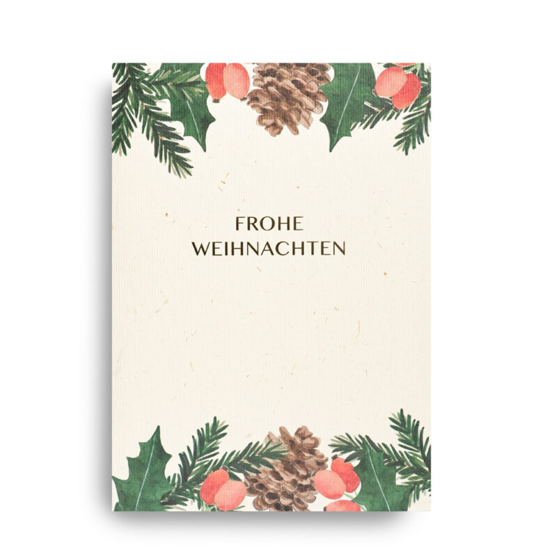 Klappkarte Frohe Weihnachten Hanfpapier