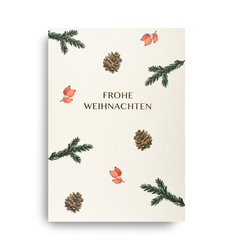 Klappkarte Frohe Weihnachten Hanfpapier