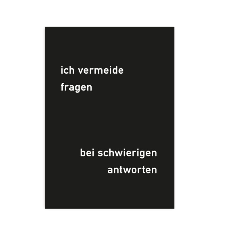 Postkarte Schwierige Antworten