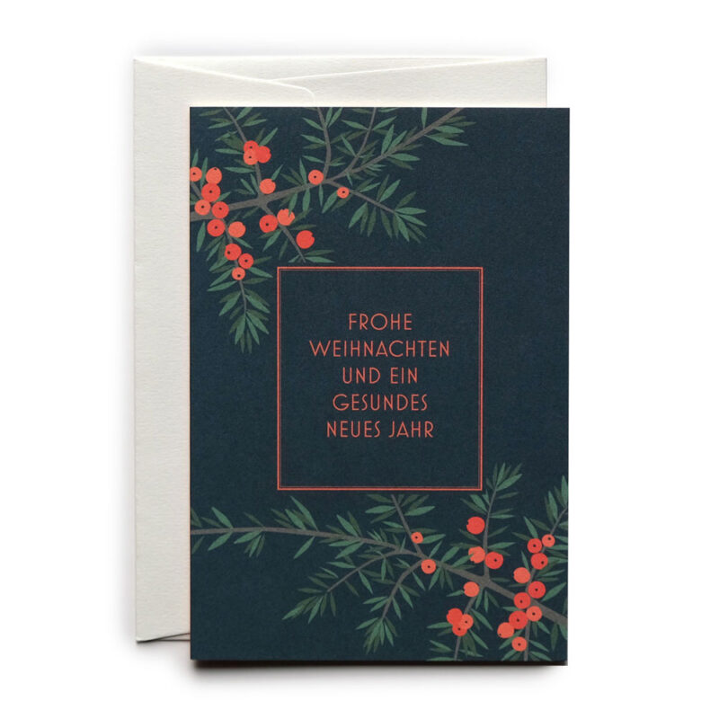 Weihnachtsgrusskarte Eibenzweig