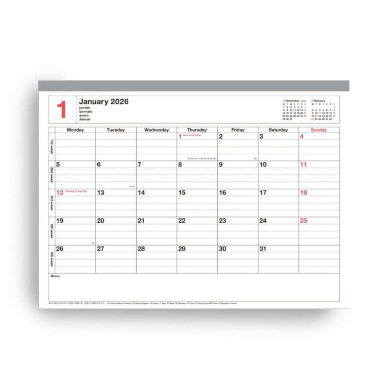 Monatskalender 2026 Black – Bild 2