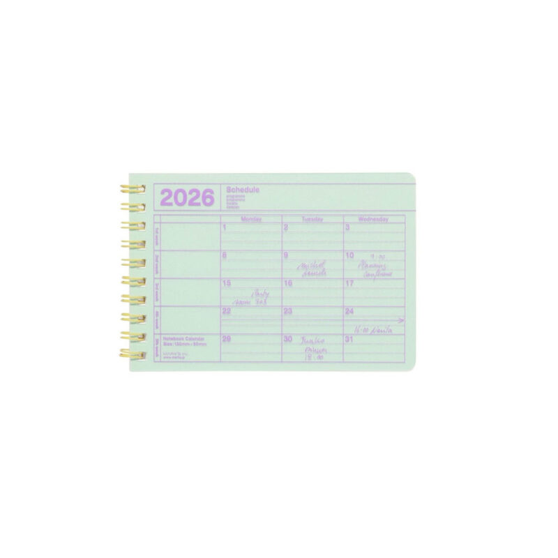 Mini Monatskalender 2026 Mint