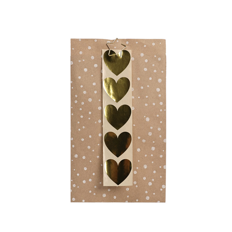 5 Sticker Herz Gold