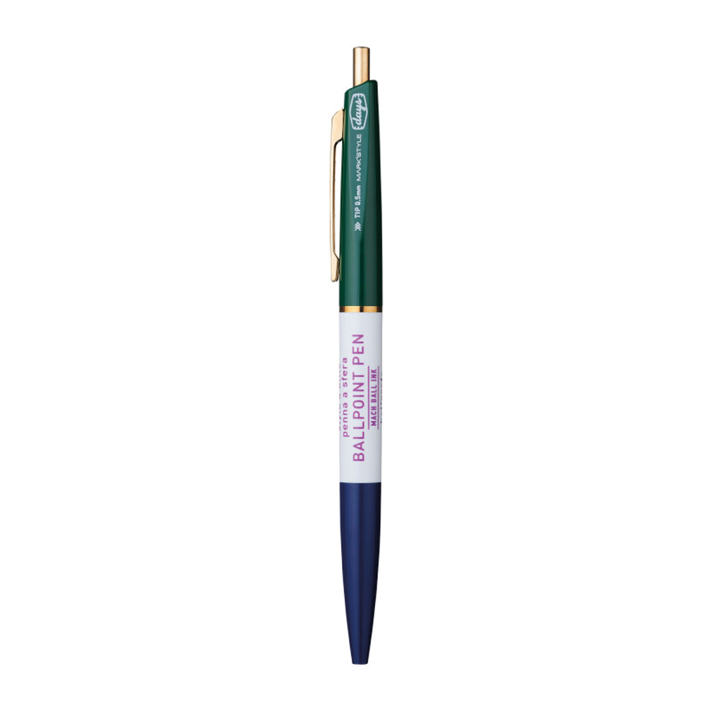3-Section Ball Ink Pen, Navy Green