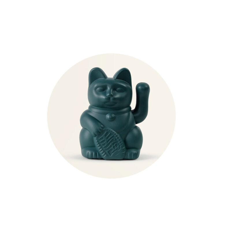 Kleine Solar Winkekatze Grün