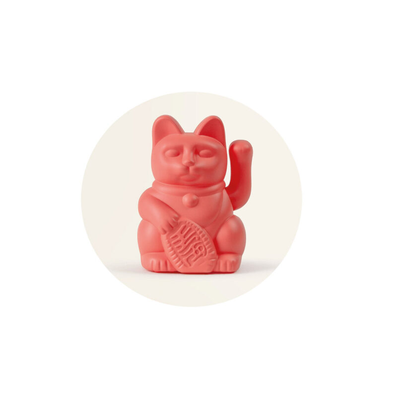 Kleine Solar Winkekatze Neon Orange