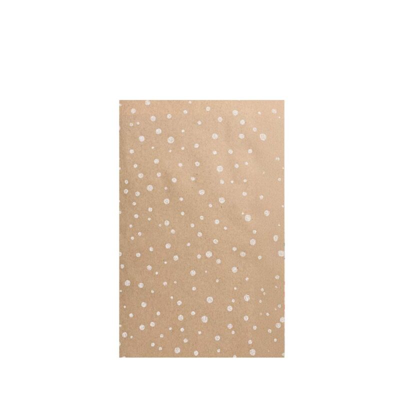 Papiergeschenktüte Weiße Punkte Natur  12 x 19 cm