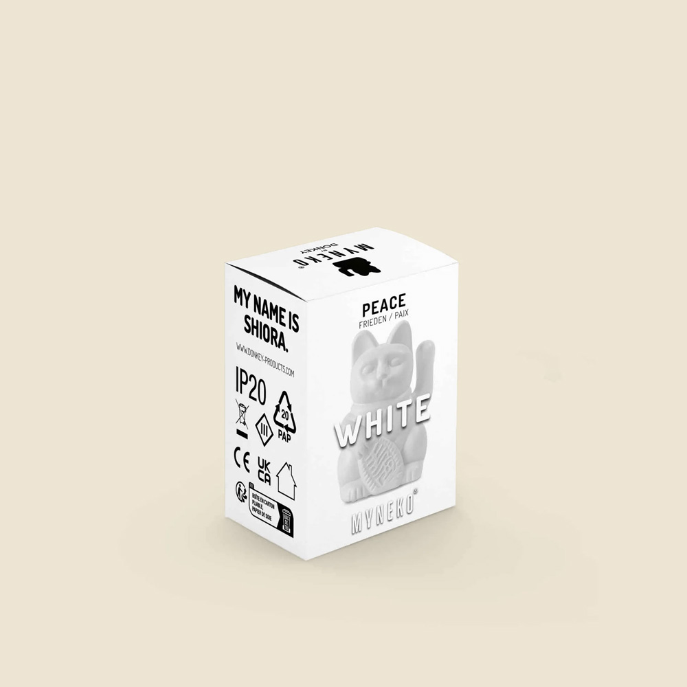 Kleine Solar Winkekatze - Frieden, Weiss – Bild 2